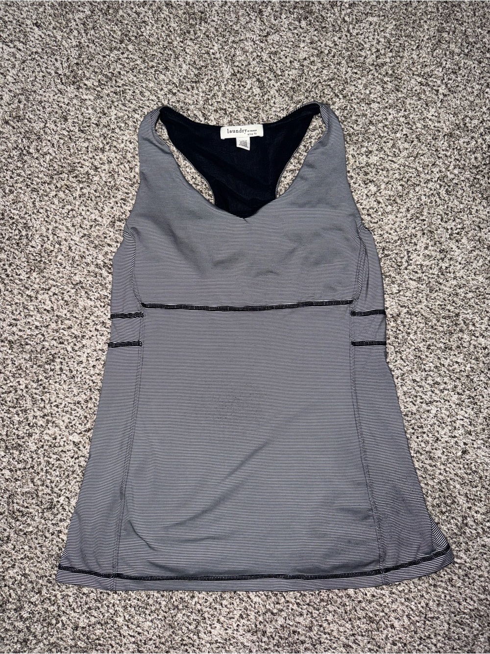 Laundry by Design Black and White Racerback Tank